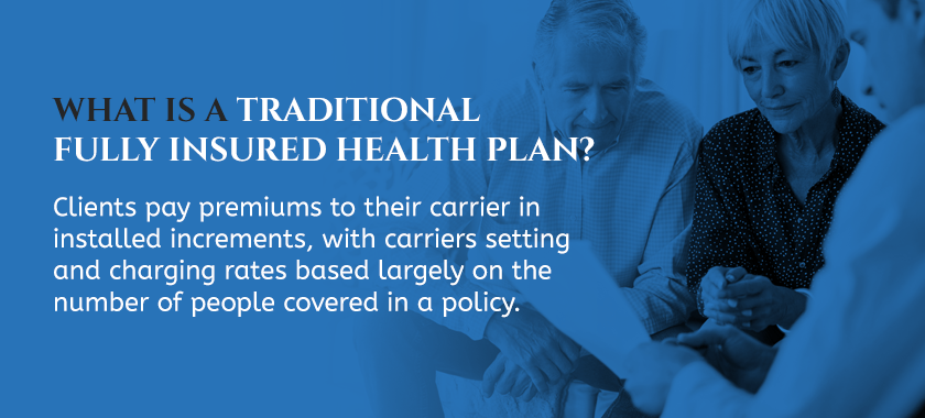 Traditional fully insured health plan Traditional fully insured health plan
