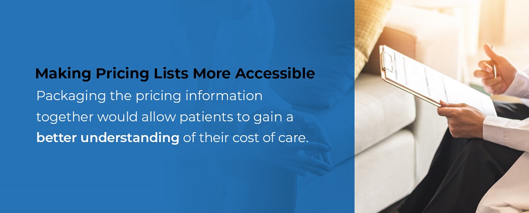 Making pricing lists more accessible Making pricing lists more accessible
